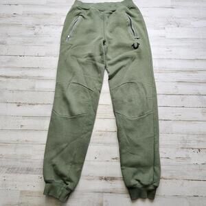 True Religion Comfortable Zip Joggers Lounge/Sweat Pants Olive Medium